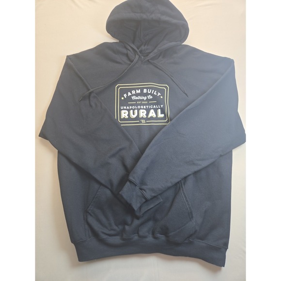 Gildan Other - Gildan Black Mens Hooded Sweatshirt Long Sleeve Farm Built Rural XL NWT
